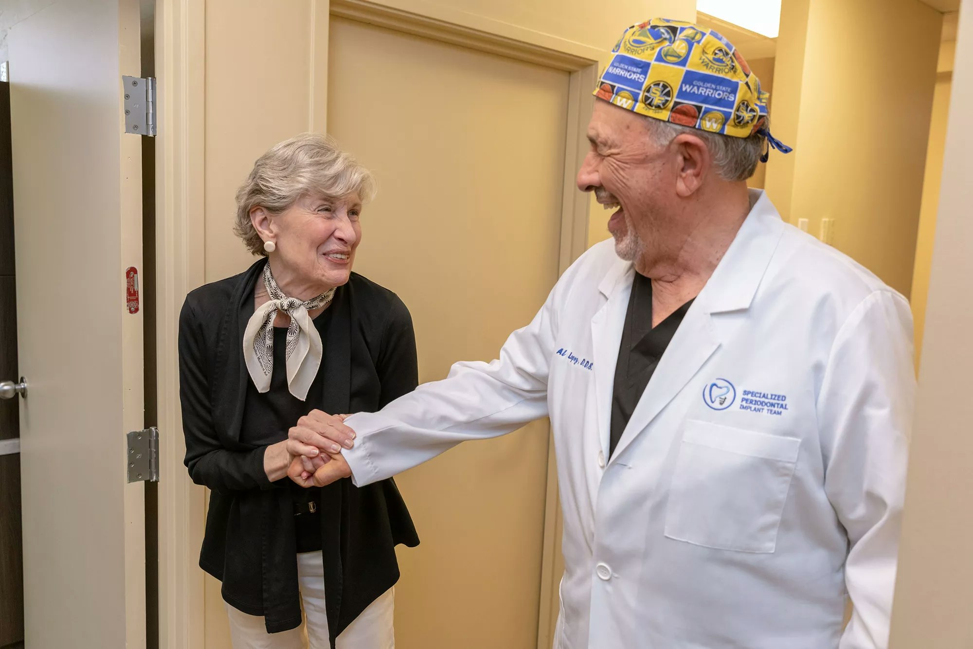 the dentist with a patient