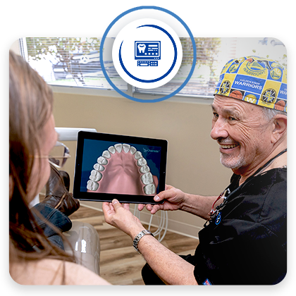 Dr. Lopez with a patient